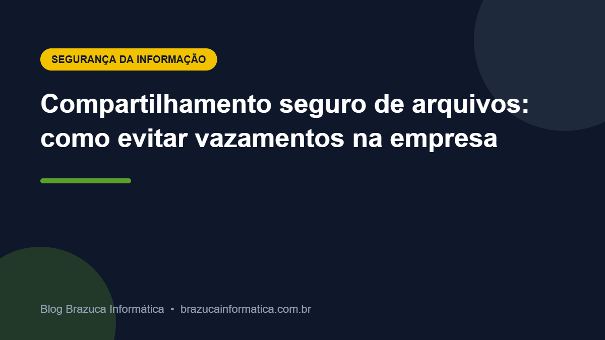 Capa: Compartilhamento seguro de arquivos: como evitar vazamentos na empresa