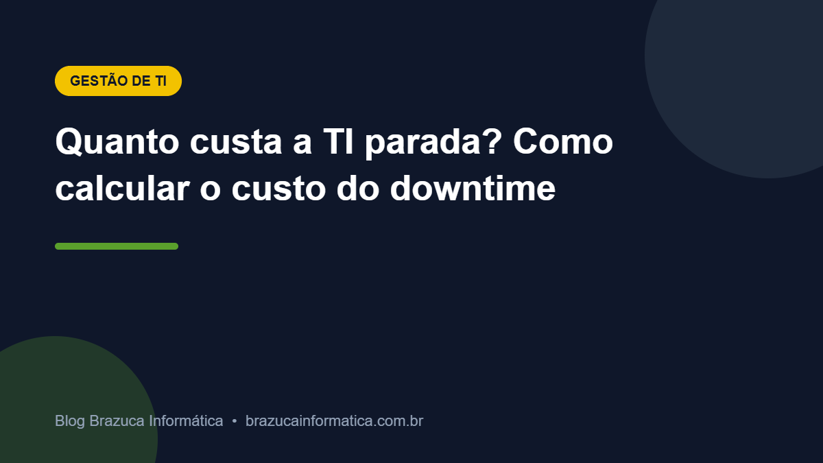 Capa: Quanto custa a TI parada? Como calcular o custo do downtime