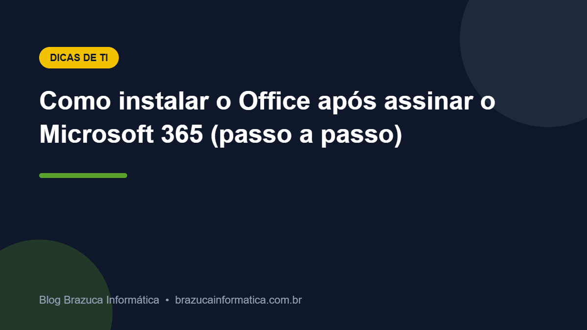 Capa: Como instalar o Office após assinar o Microsoft 365 (passo a passo)