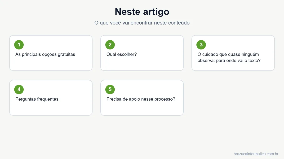 Resumo dos tópicos do artigo