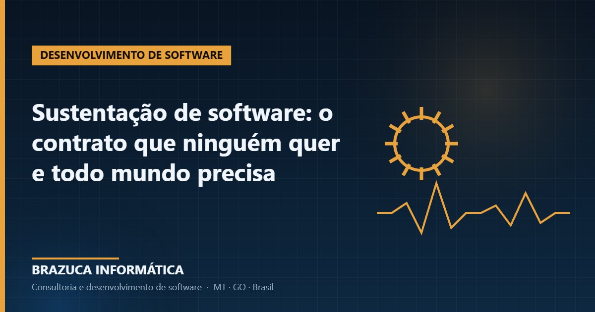 Engrenagem e linha de sinal vital representando sustentação contínua de software